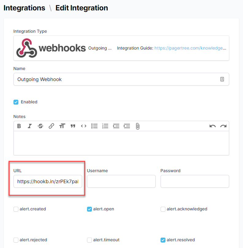 Webhooks integrations